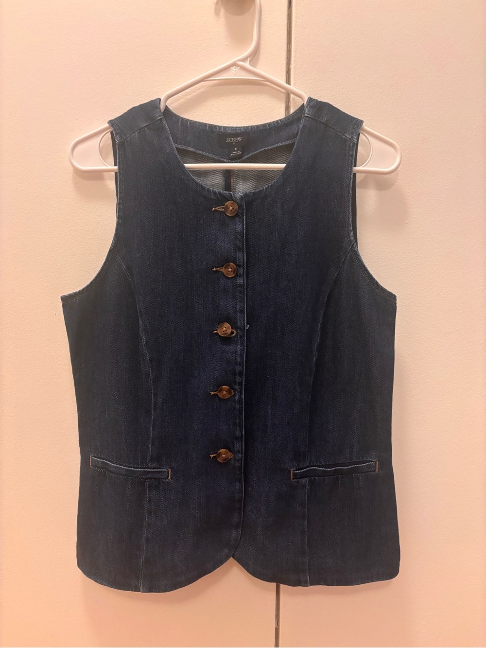 J. Crew Indigo Denim Button-Front Vest